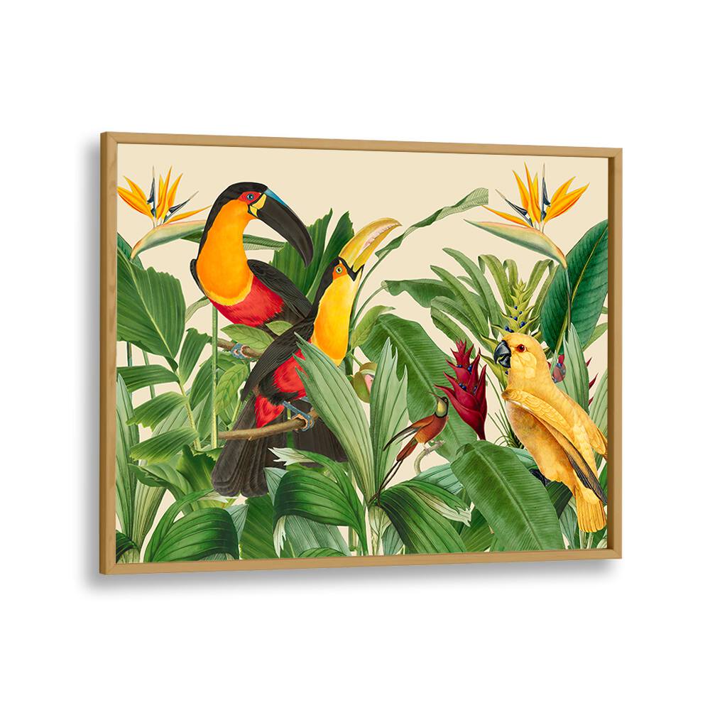 RAIN FOREST BIRD GARDEN BY ANDREA HAASE , WILDLIFE POSTERS, WILDLIFE PAINTINGS