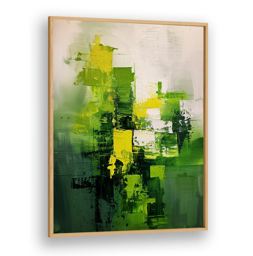 Vibrant green abstract painting titled CONTEMPORART - MATCHA I, showcasing a perfect blend of art and nature.