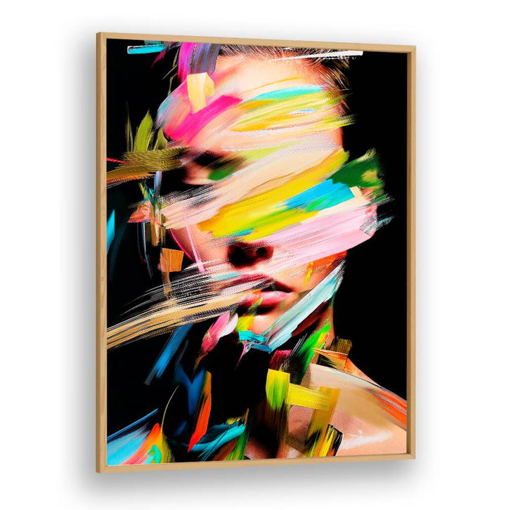 Colorful streaks blend abstractly in "FACELESS I , ABSTRACT PAINTINGS" by Philippe HUGONNARD, redefining artistic expression.