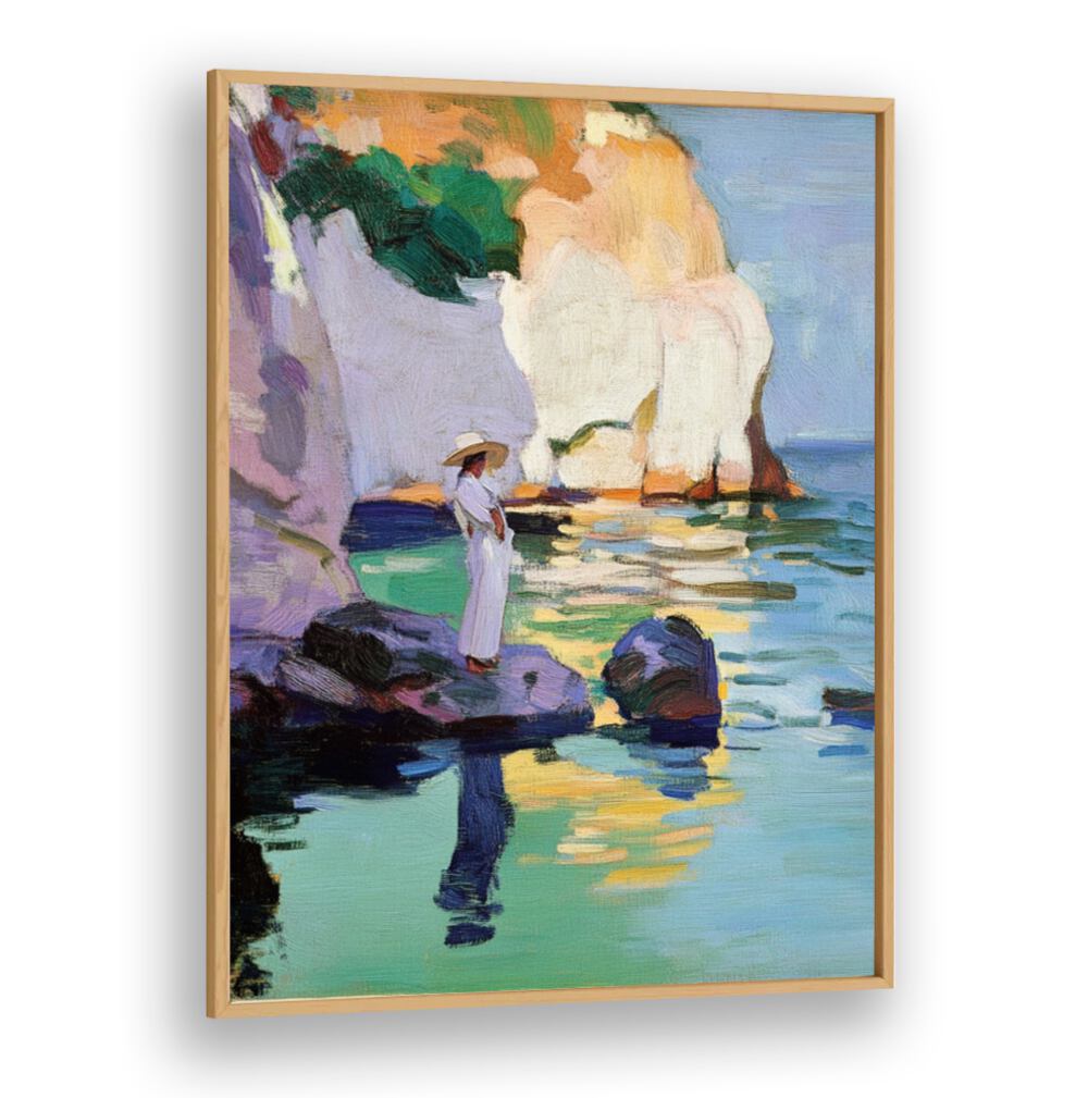 Elegant WOMAN ON A ROCK sculpture, embodying grace and strength, perfect for art enthusiasts and home decor lovers.