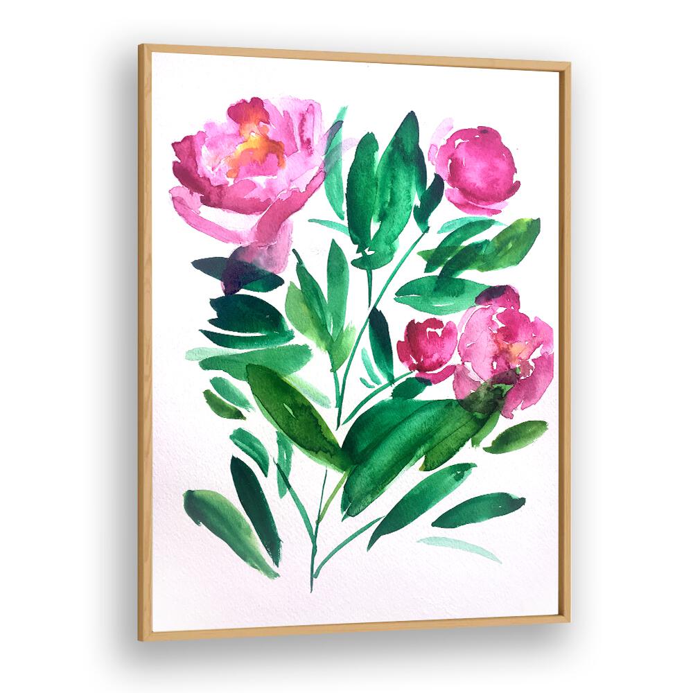 PEONIES III , FLORAL FLOWER PAINTINGS