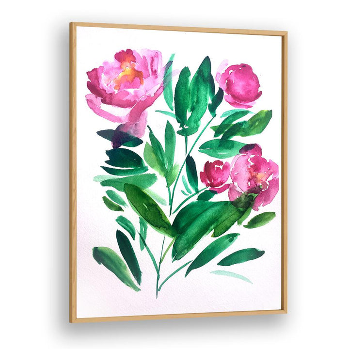 PEONIES III , FLORAL FLOWER PAINTINGS