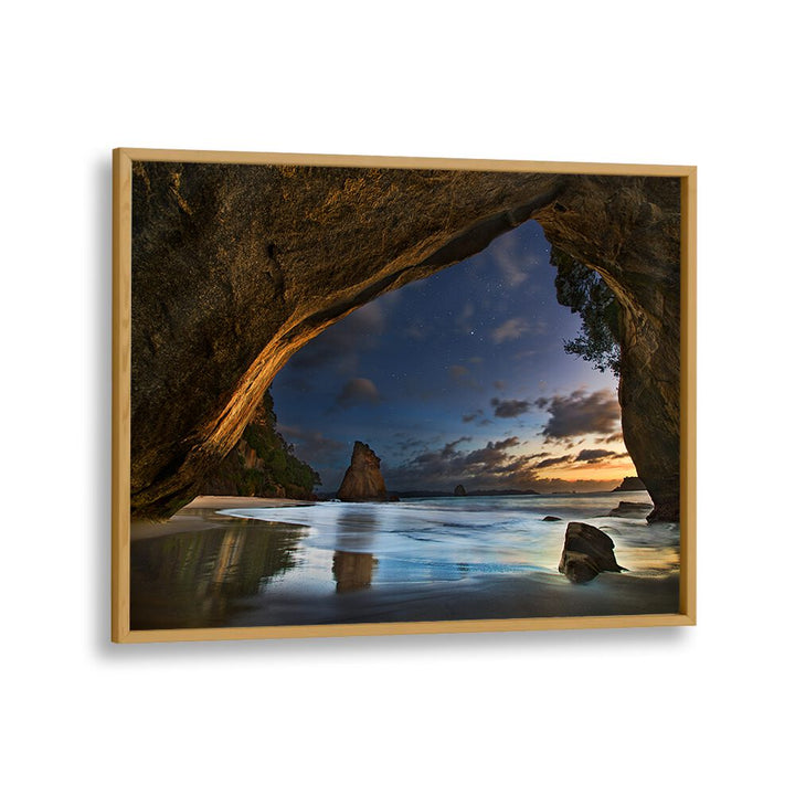 Stunning Cathedral Cove landscape captures serene waves and cliffs, perfect for CATHEDRAL COVE, PHOTOGRAPHY PRINTS.