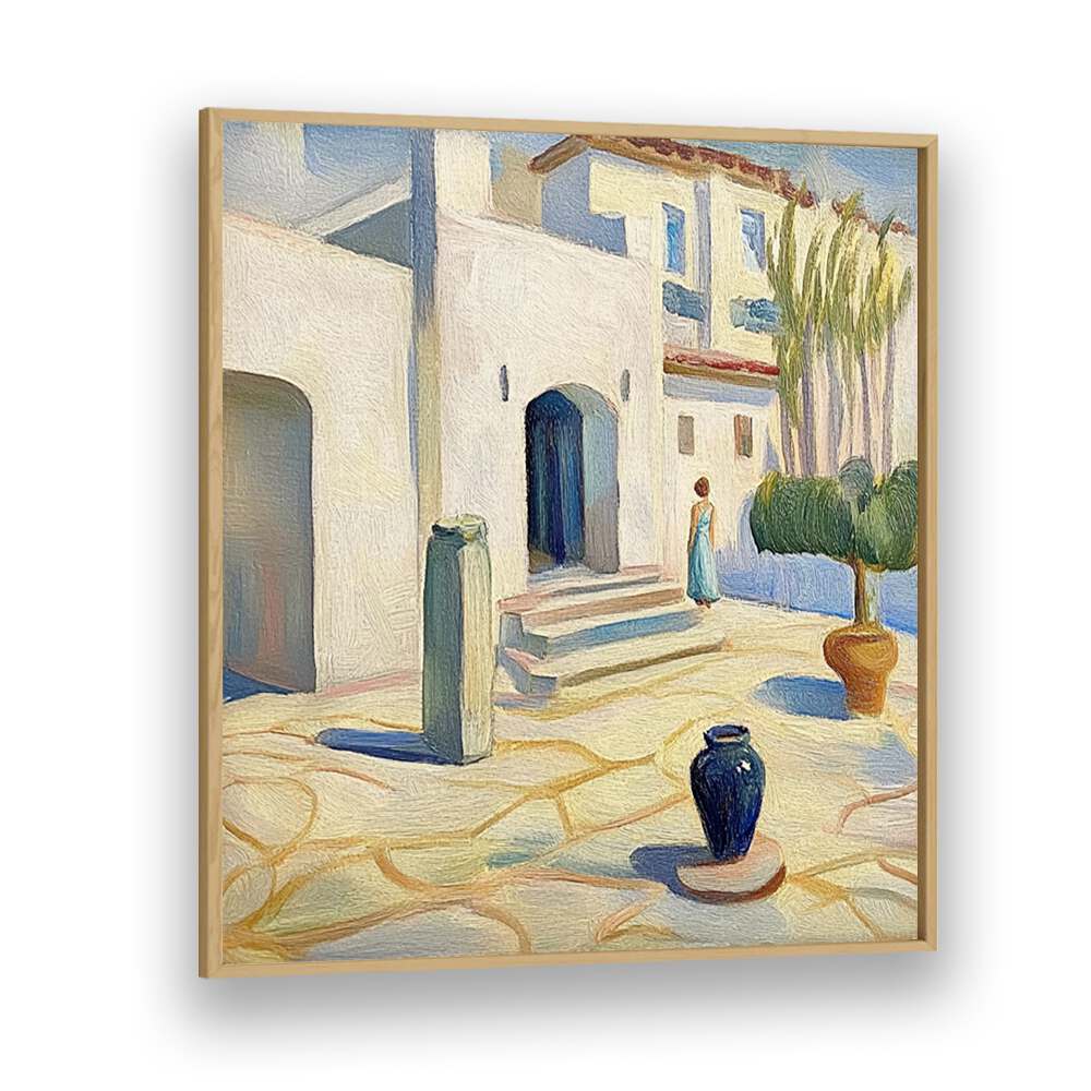 Stunning HOUSE IN SPAIN MALLORCA artwork capturing Mediterranean charm and luxury living in a serene setting.
