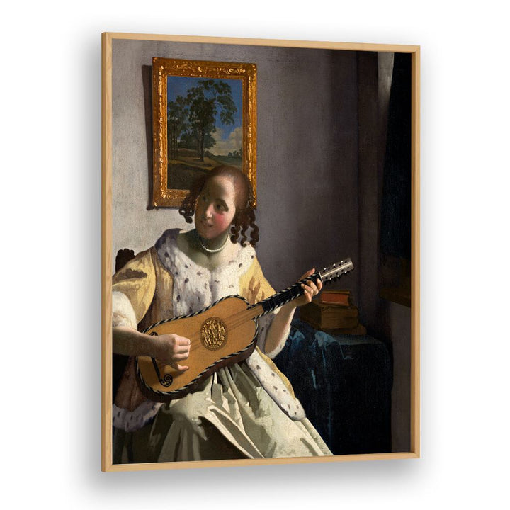 THE GUITAR PLAYER (CA. 1670–1672) BY JOHANNES VERMEER, VINTAGE PAINTINGS