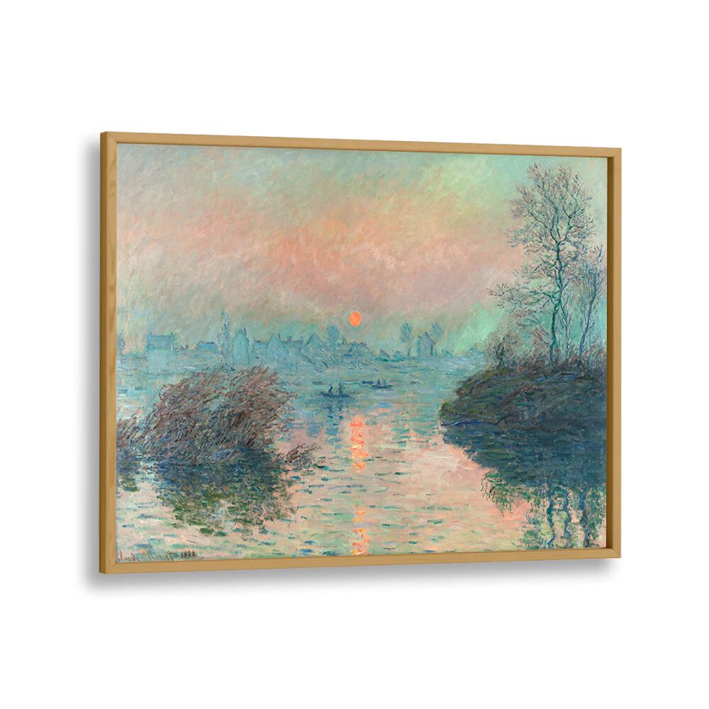 SUN SETTING ON THE SEINE AT LAVACOURT (1880) , VINTAGE PAINTINGS