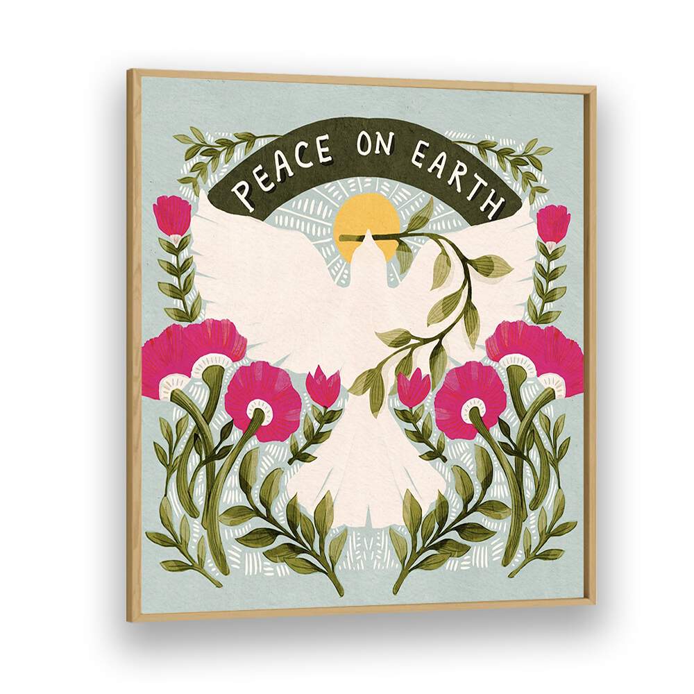Artisan-crafted PEACE ON EARTH, QUOTES poster enhances tranquility in any room, perfect for serene decor.