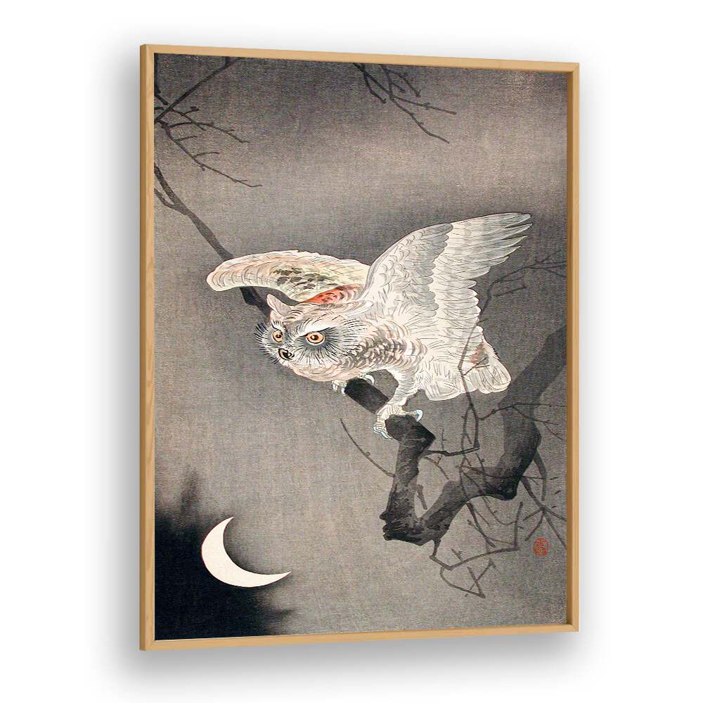 SCOPS OWL IN MOONLIGHT  , JAPANESE PAINTINGS , JAPANESE ART PRINTS