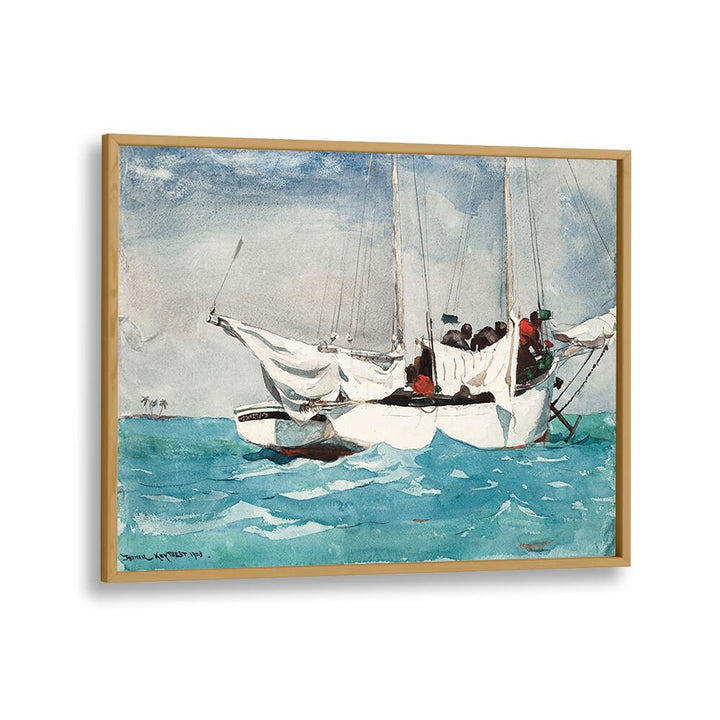 KEY WEST, HAULING ANCHOR (1903)  , VINTAGE PAINTINGS