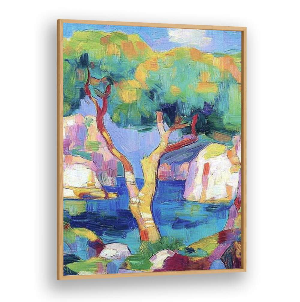 Vibrant art featuring coastal scenery, capturing the essence of MALLORCA SPAIN's stunning landscapes.