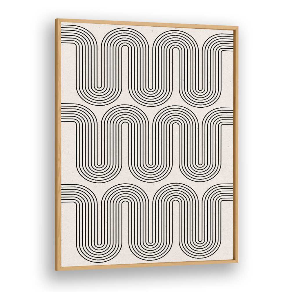 Stylish MODERN WAVES NO.I, GEOMETRIC ART PRINTS feature dynamic black lines, perfect for modern decor inspiration.