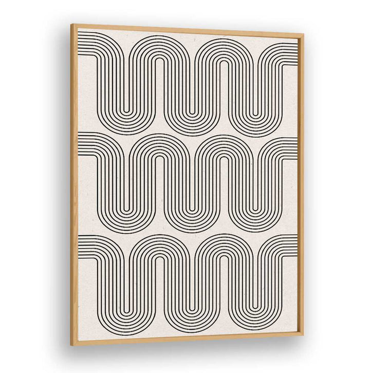 Stylish MODERN WAVES NO.I, GEOMETRIC ART PRINTS feature dynamic black lines, perfect for modern decor inspiration.