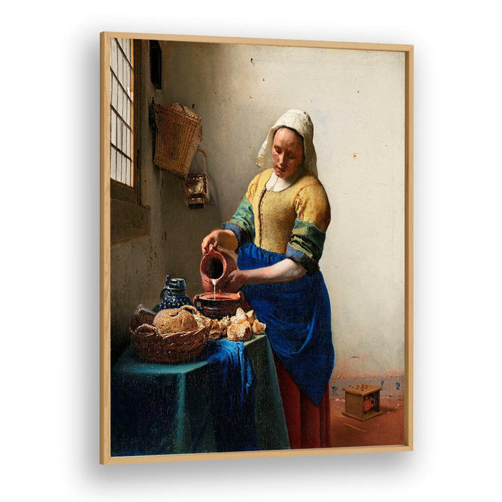 THE MILKMAID (CA. 1660)  BY JOHANNES VERMEER, VINTAGE PAINTINGS