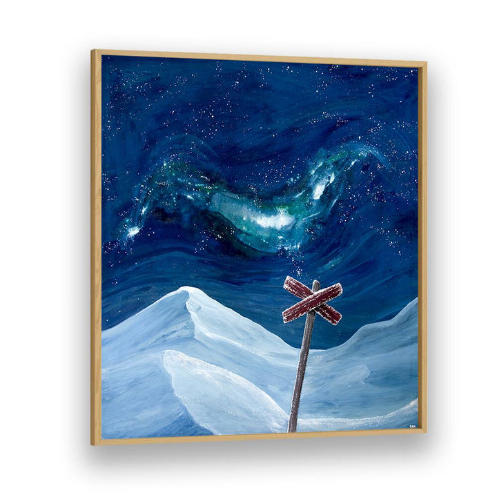 Stunning HOAR FROST, KIDS ROOM PAINTINGS featuring a serene winter landscape and starry sky, perfect for children's decor.