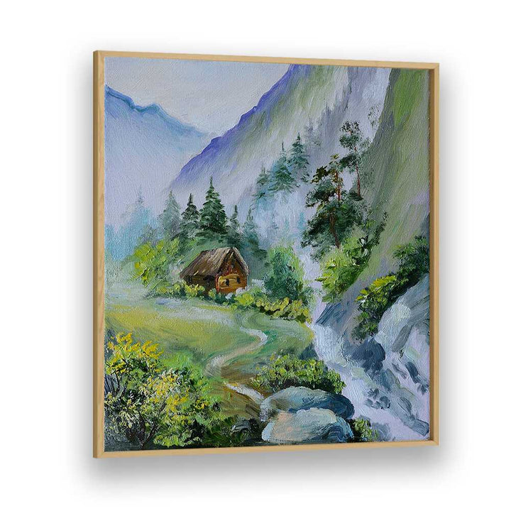 The Old Mill Vintage European Paintings in Oak Wood Plain Frame