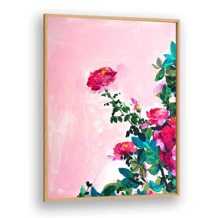 ROSE GARDEN I , FLORAL FLOWER PAINTINGS
