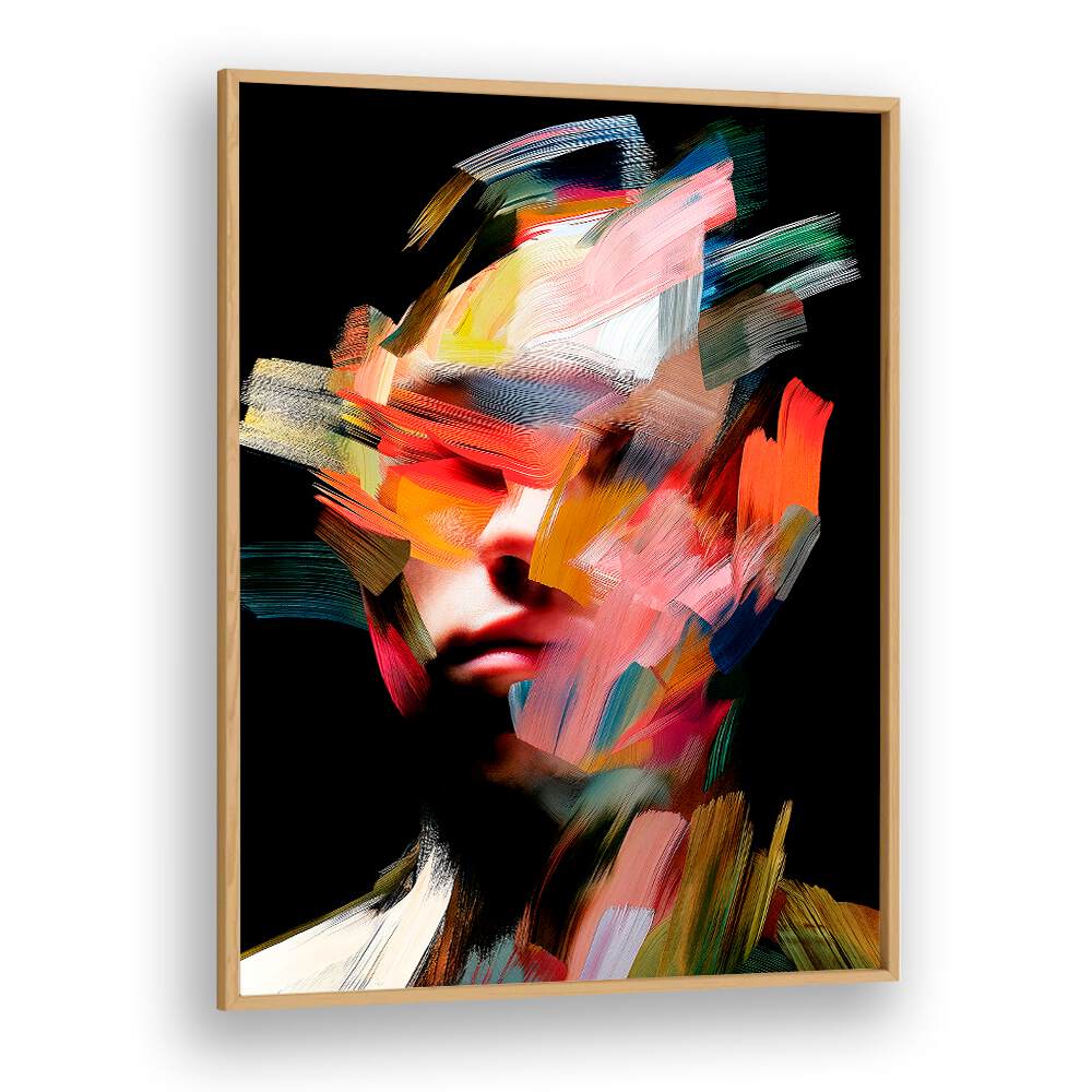 Colorful abstract painting titled FACELESS VII, showcasing modern artistry by Philippe HUGONNARD. Perfect for any space.