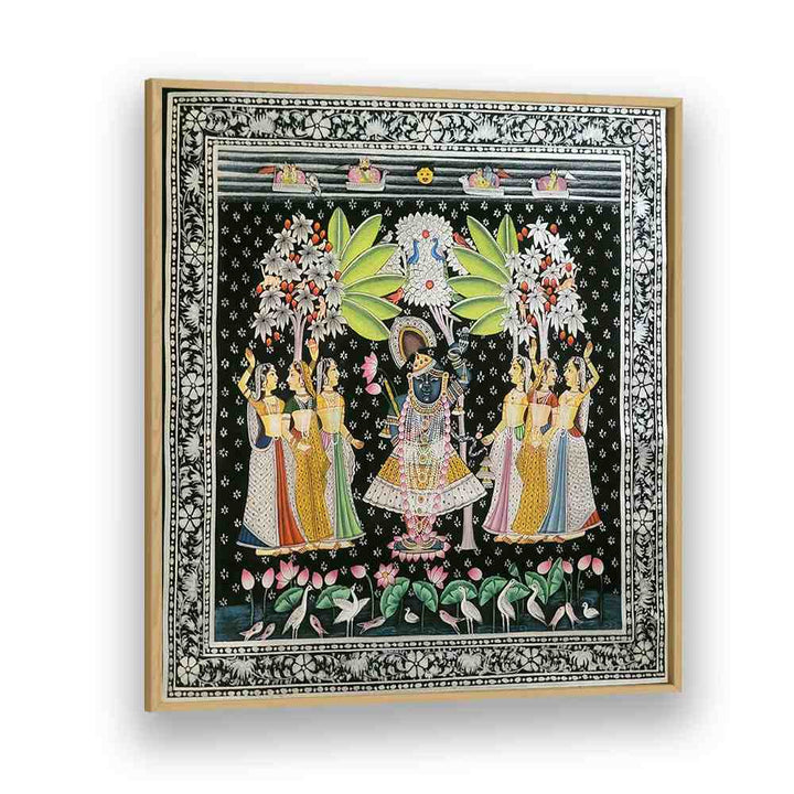 Exquisite SHRINATH JI PICHWAI, INDIAN ART PAINTINGS featuring Lord Krishna, perfect for enhancing home decor.