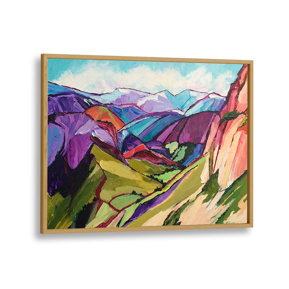 HIKING IN THE SWISS ALPS , LANDSCAPE PAINTINGS
