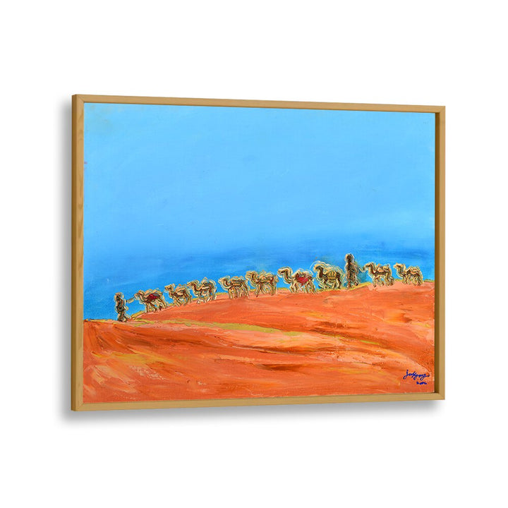 Vibrant CAMELS and serene sky in this stunning LANDSCAPE PAINTINGS artwork, perfect for your home decor.