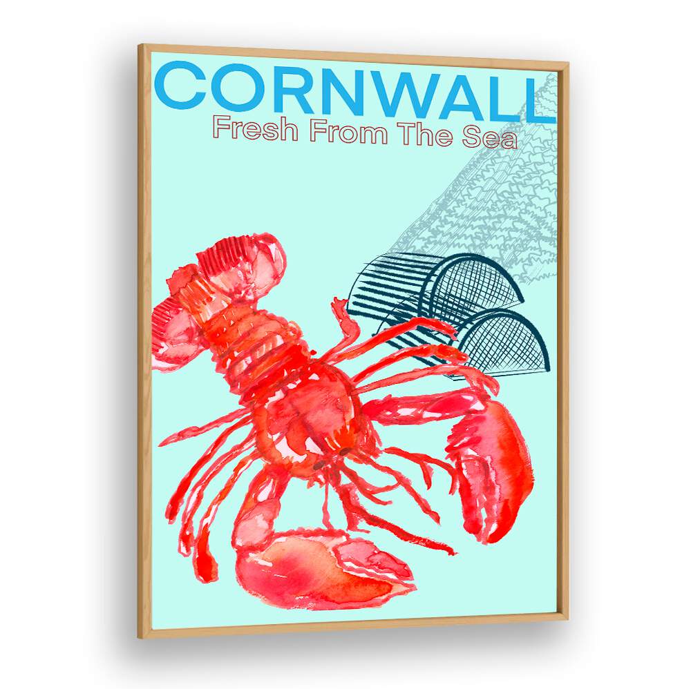 Vibrant Cornwall Sea Poster featuring beach elements, perfect for coastal decor enthusiasts. Explore beach paintings today!