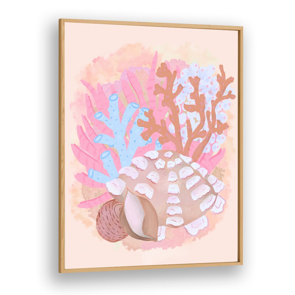 PINK SEASHELLS , BEACH PRINTS , COASTAL WALL ART PRINTS