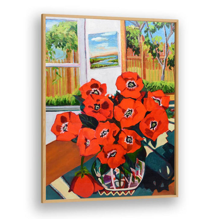 POPPIES III , FLORAL FLOWER PAINTINGS