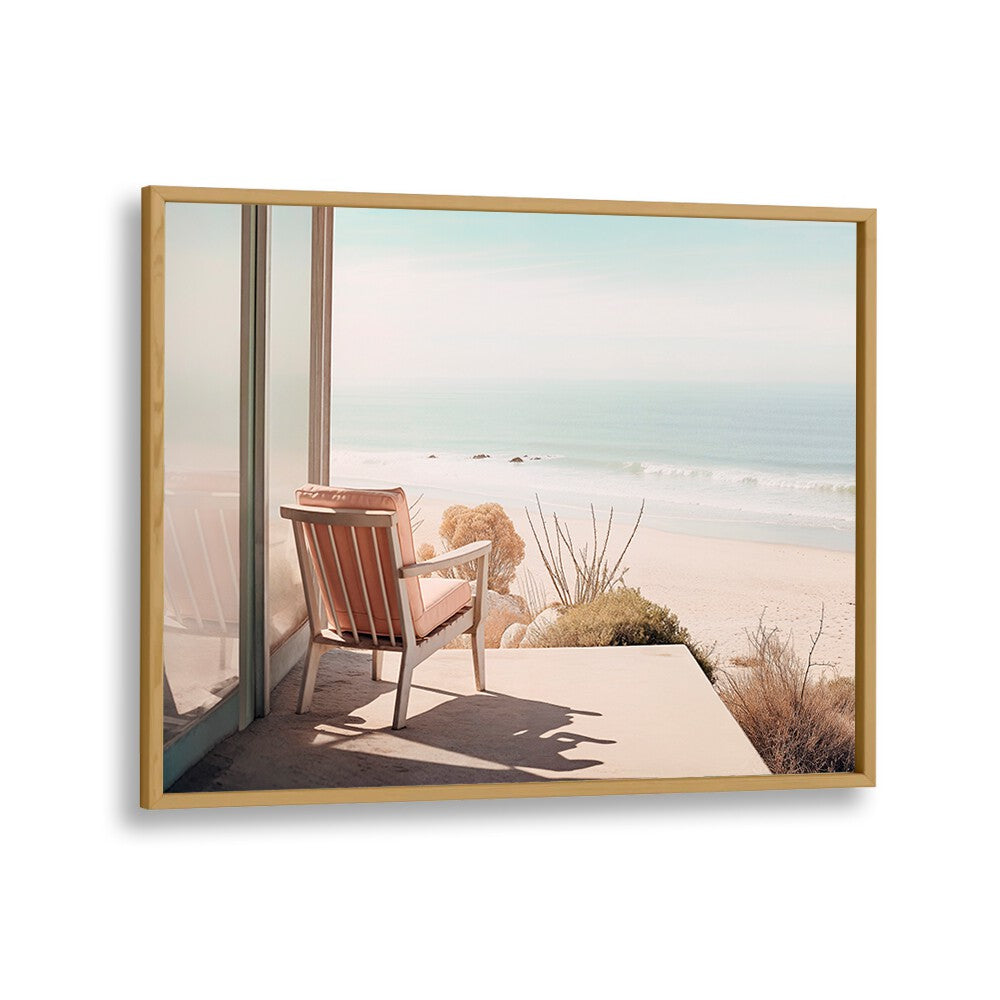 Tranquil view from a beachside chair, reflecting the essence of ALONE IN THE OCEAN, BEACH PAINTINGS collection.