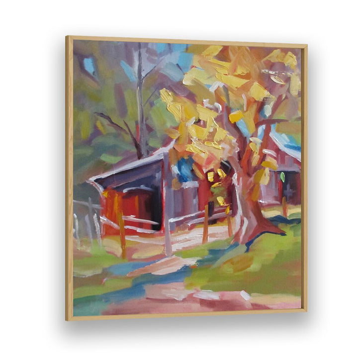OLD BARN , LANDSCAPE PAINTINGS