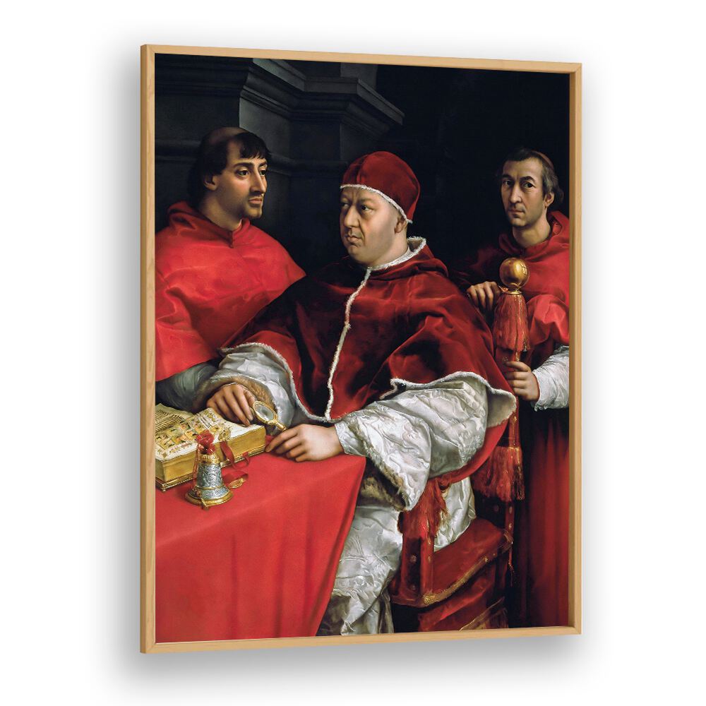 PORTRAIT OF POPE LEO X AND HIS COUSINS (1518–1519) BY RAPHAEL RAFFAELLO , VINTAGE PAINTINGS