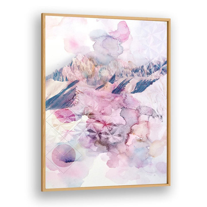 Abstract artwork "DUSK I, ABSTRACT PAINTINGS" featuring soft colors and geometric patterns, perfect for elegant decor.