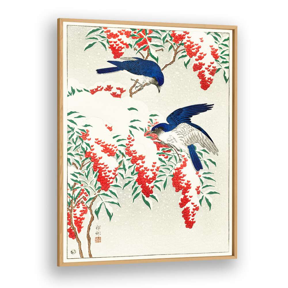 Flycatchers on a nandina bush (1925 - 1936)  , JAPANESE PAINTINGS , JAPANESE ART PRINTS