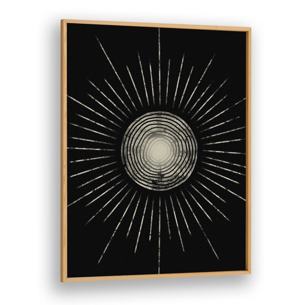 Captivating MIDNIGHT SUN ABSTRACTION, GEOMETRIC ART PRINTS featuring bold symmetry and abstract 3D shapes for your space.
