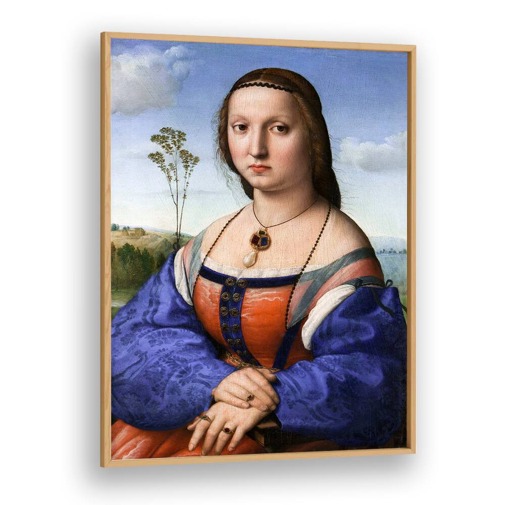 PORTRAIT OF MADDALENA STROZZI DONI (1506) BY RAPHAEL RAFFAELLO , VINTAGE PAINTINGS