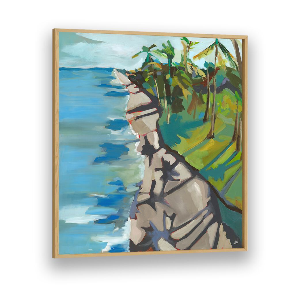 Abstract WATER II, LANDSCAPE PAINTINGS showcasing serene ocean views and lush greenery, perfect for any space.
