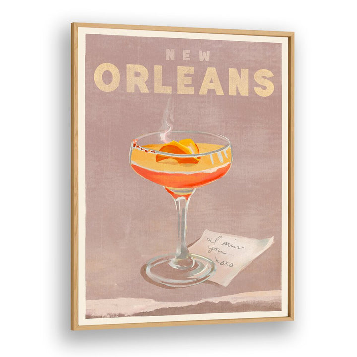 NEW ORLEANS COCKTAIL TRAVEL POSTER BY THE WHISKEY GINGER , BAR POSTERS , BAR ART PRINTS