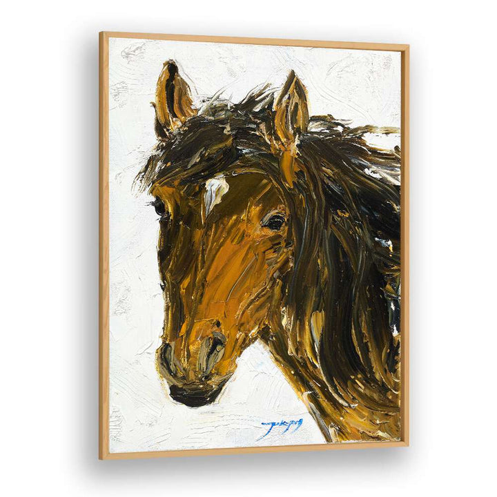Stunning HORSE, ANIMAL PAINTINGS showcasing a beautifully detailed horse portrait, perfect for any art lover.