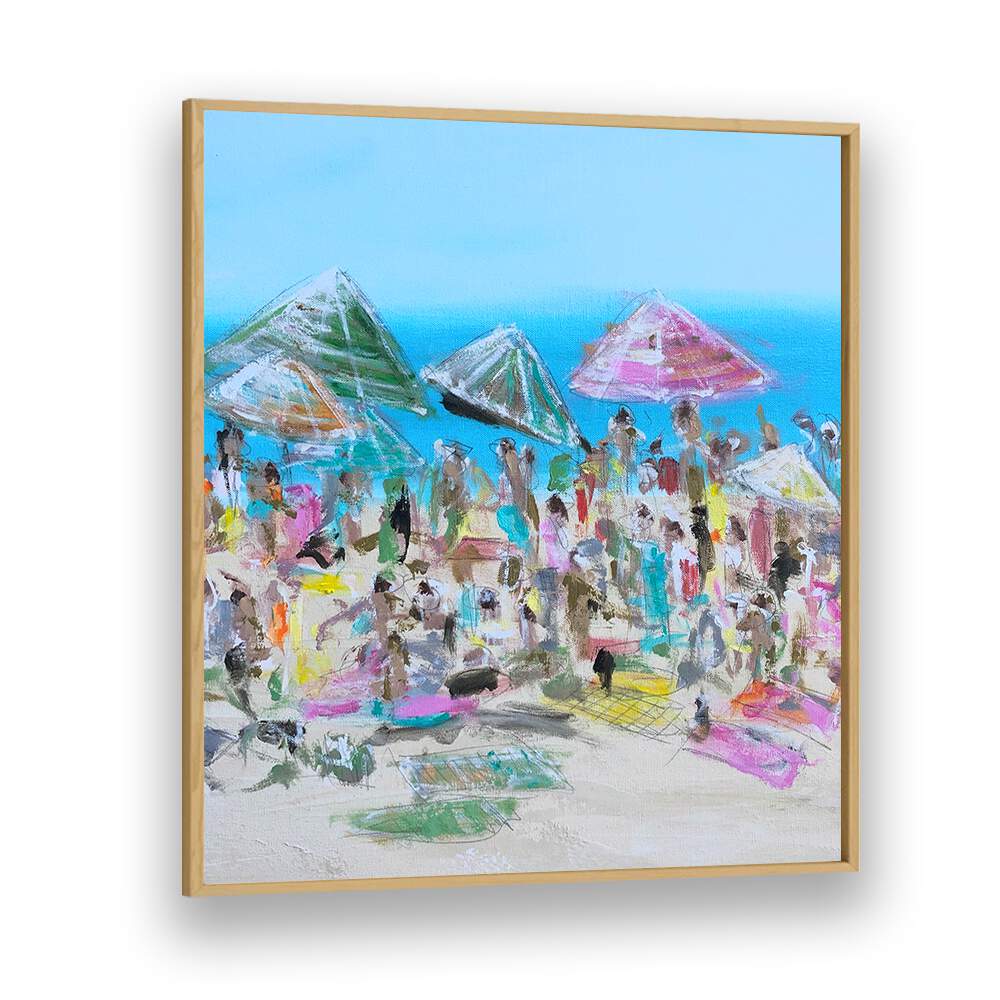 VIBRANT BEACH BLISS, BEACH PAINTINGS capture lively beach scenes, adding coastal charm to your home decor.