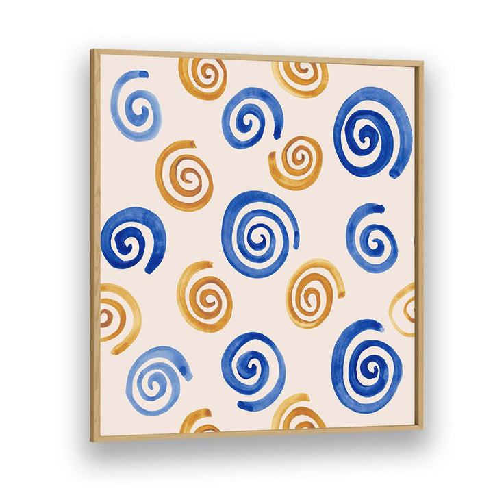 Vibrant WATERCOLOUR TILE XV, ABSTRACT PAINTINGS featuring colorful spirals, perfect for elegant home decor.