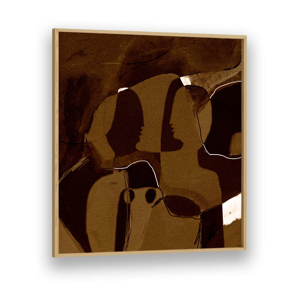Abstract artwork featuring silhouettes in warm tones, showcasing BECOMING II, ABSTRACT PAINTINGS for contemporary decor.
