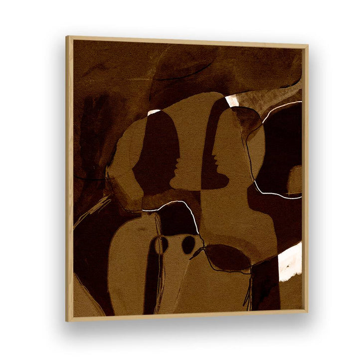 Abstract artwork featuring silhouettes in warm tones, showcasing BECOMING II, ABSTRACT PAINTINGS for contemporary decor.