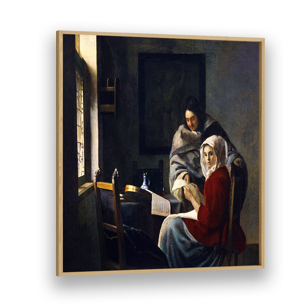 GIRL INTERRUPTED AT HER MUSIC (CA. 1660–1661) BY JOHANNES VERMEER, VINTAGE PAINTINGS