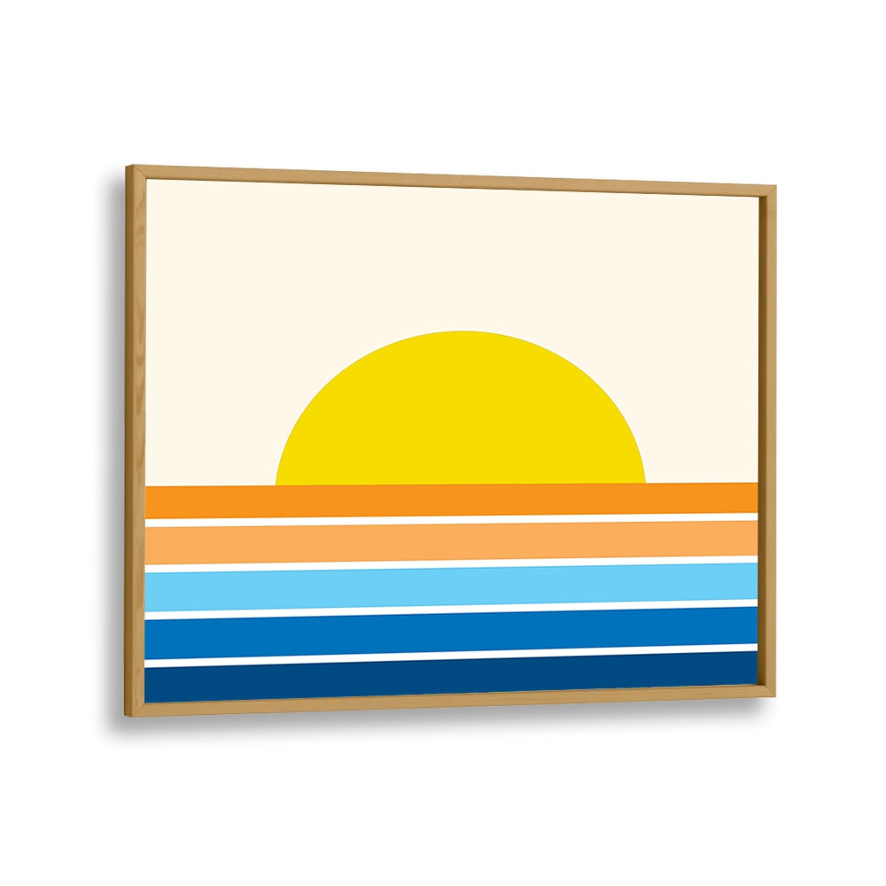 RETRO BEACH I , LANDSCAPE ART PRINTS , LANDSCAPE PAINTINGS