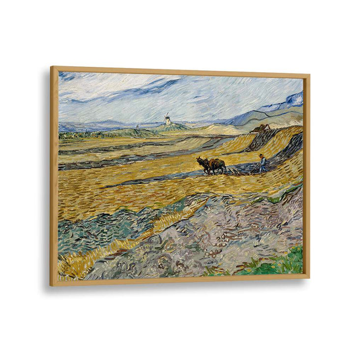 VINCENT VAN GOGH - ENCLOSED FIELD WITH PLOUGHMAN ,  VINTAGE PAINTINGS