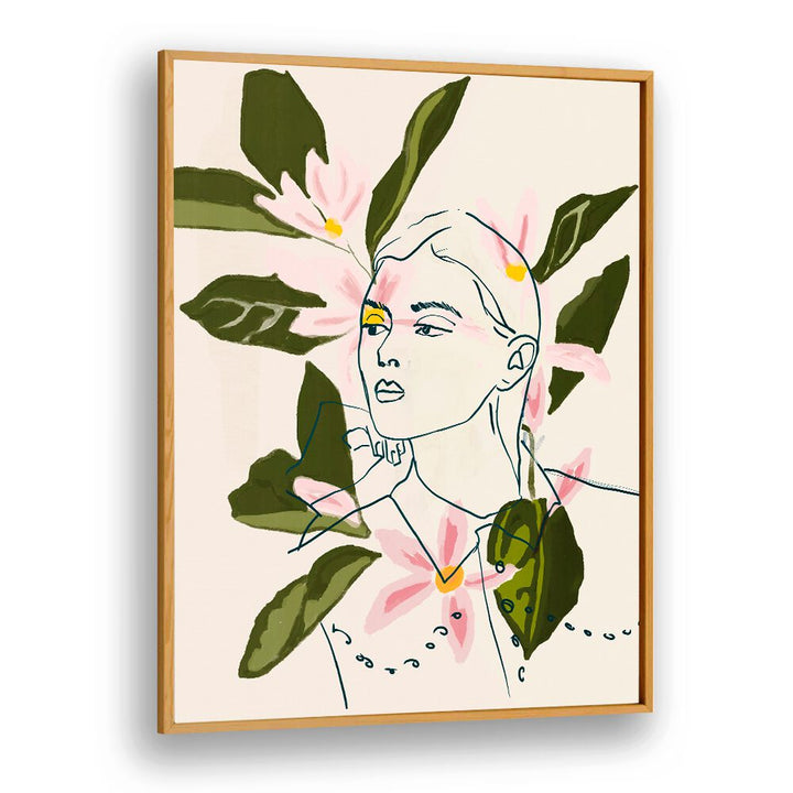 Captivating FLORAL REFLECTION, PORTRAITS artwork blending floral motifs with elegant human forms for stunning decor.