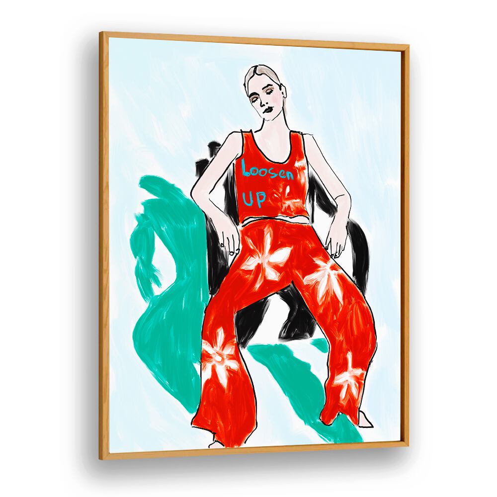 Relaxed figure in vibrant attire, showcasing unique artistry from the RELAXED FIGURE, PORTRAITS collection.