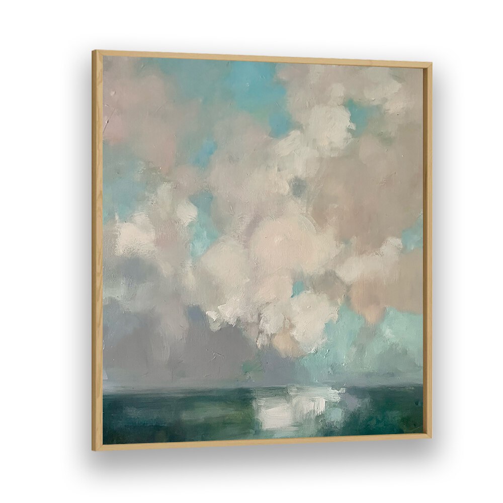 Elegant GREEN CLOUDS, ABSTRACT PAINTINGS, adding tranquility to your home decor with soft hues and serene artistry.
