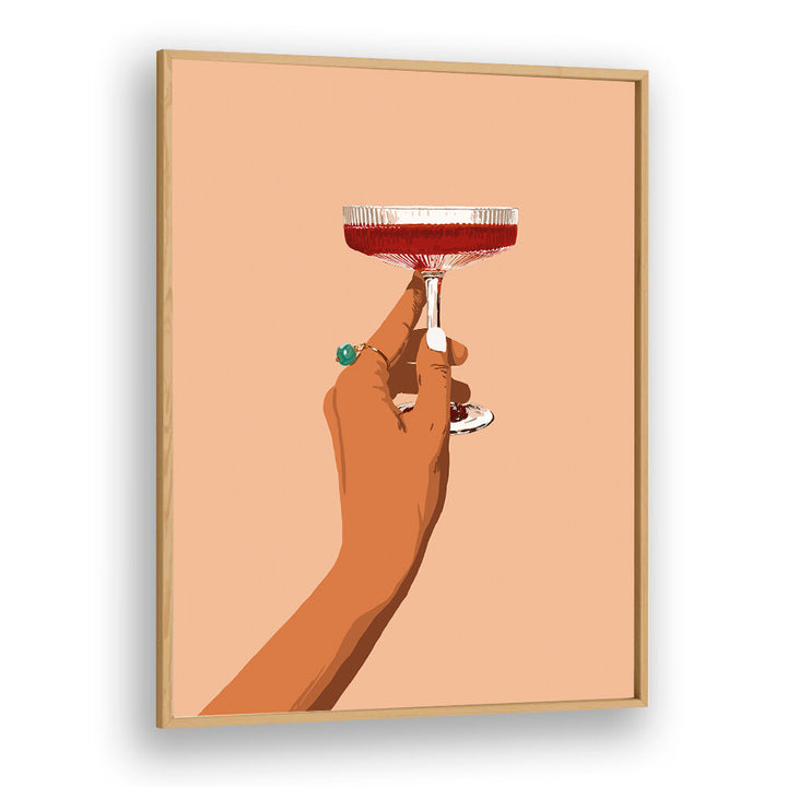 A HAND HOLDING A GLASS OF RED WINE , BAR & CAFE ART