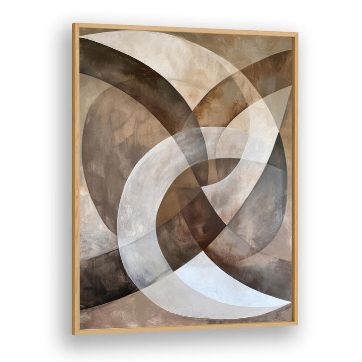 ABSTRACT ART BEIGE BROWN GEO ABSTRACT II , ABSTRACT PAINTINGS