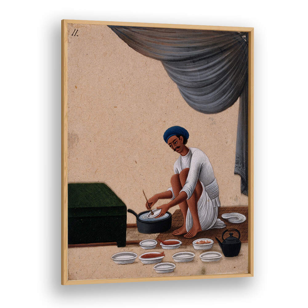 A MAN WASHING DISHES